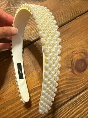 J. Crew Wide Faux Pearl Headband